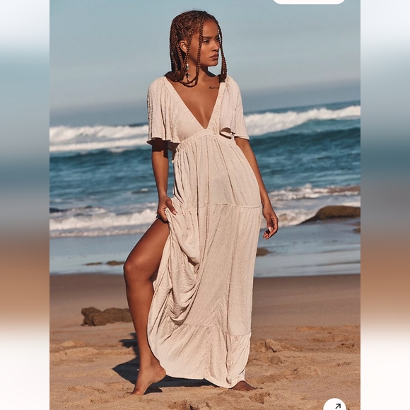 Free People La-La Cream Maxi Dress SIZE XL - Picture 11 of 15